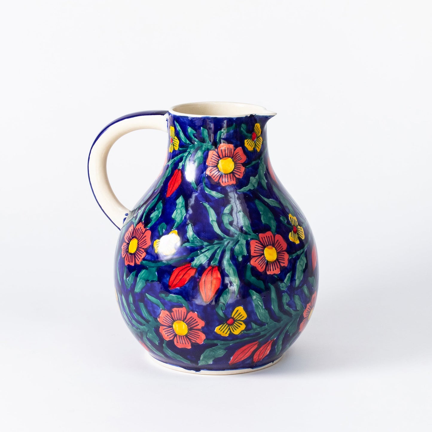 Extra Large Pitcher - Floral Cobalt