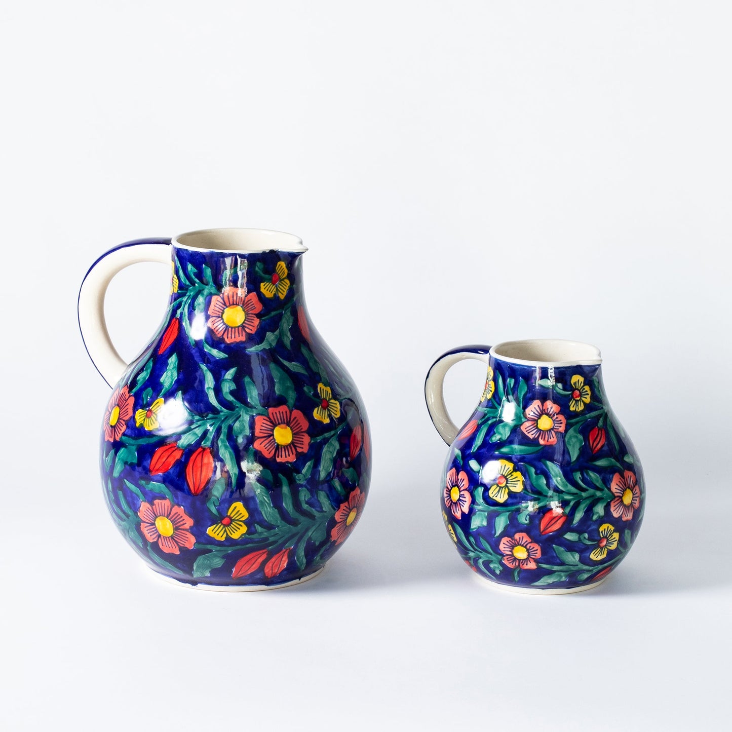 Extra Large Pitcher - Floral Cobalt