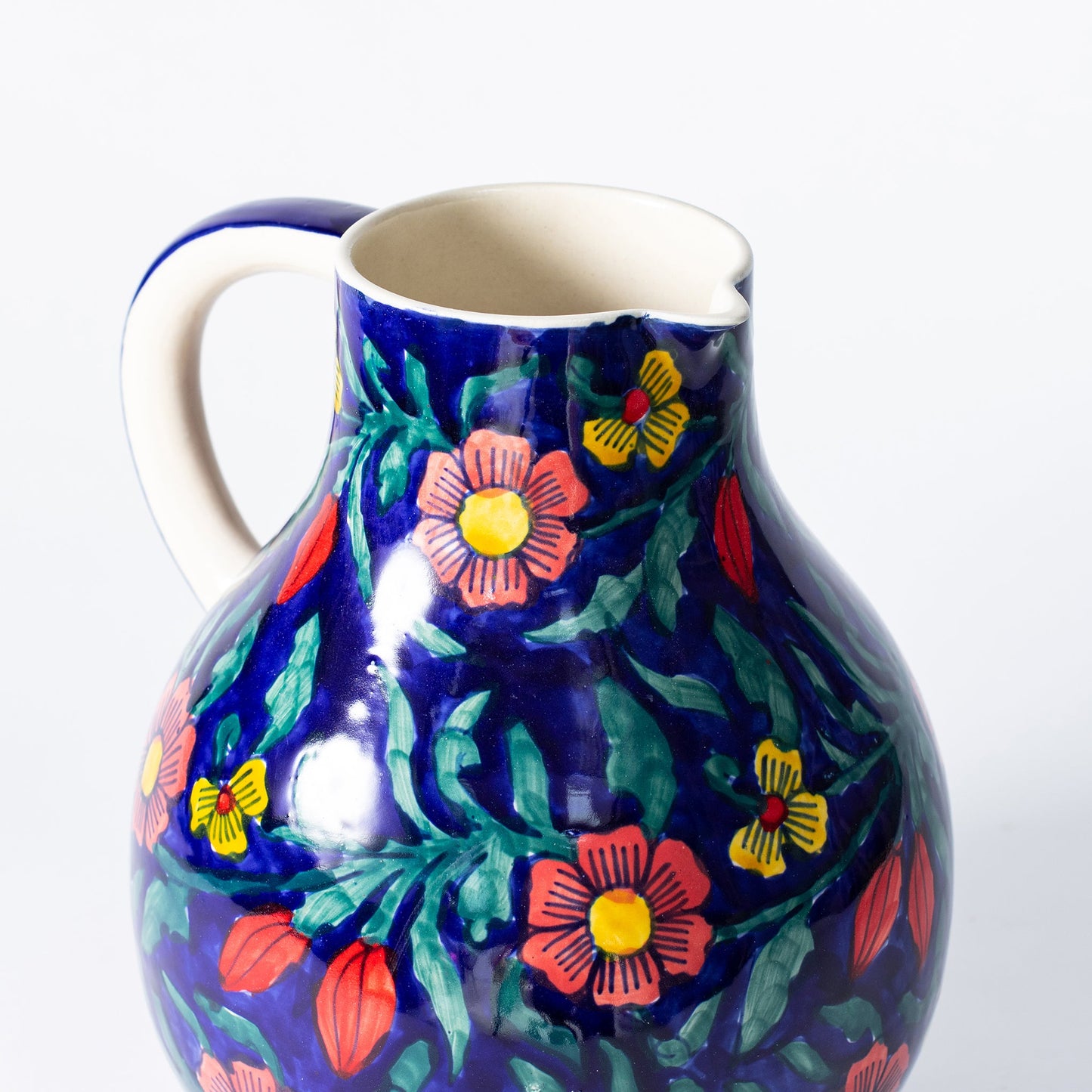 Extra Large Pitcher - Floral Cobalt