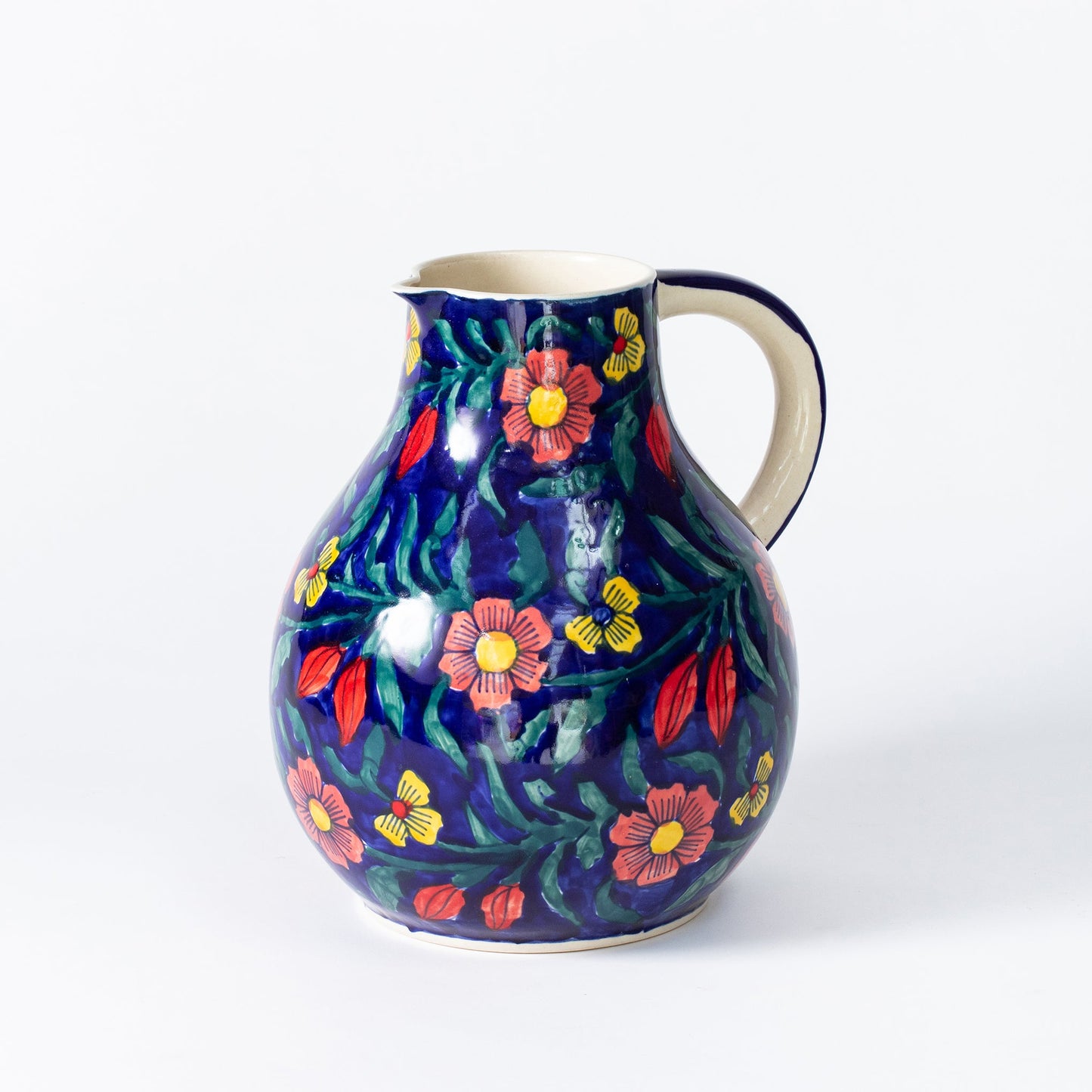 Extra Large Pitcher - Floral Cobalt