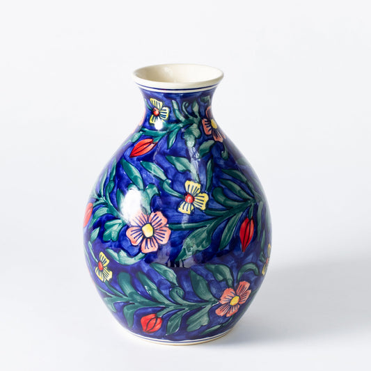 Large Vase - Floral Cobalt