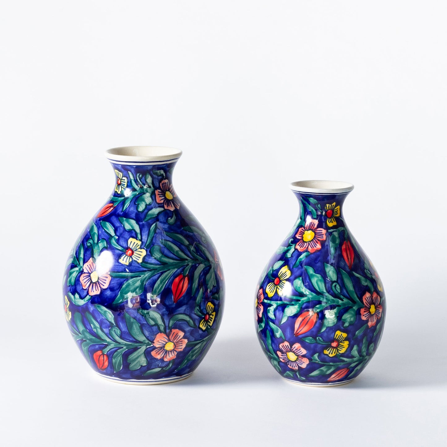 Large Vase - Floral Cobalt